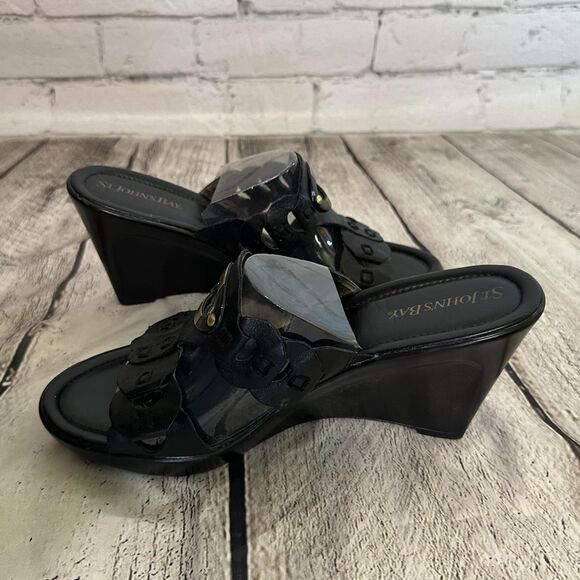 St. John's Bay Black Wedges, Size 8, NWT - Picture 6 of 7